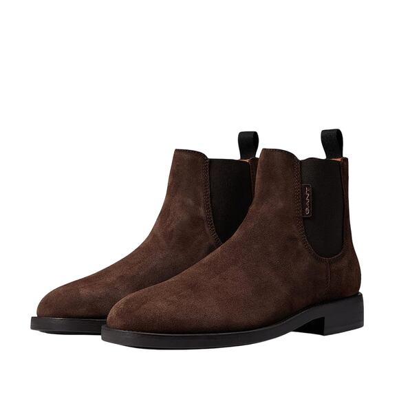 GANT Mens Brockwill Chelsea Boots EU 45 US 11 Dark Brown Suede Pull On NIB